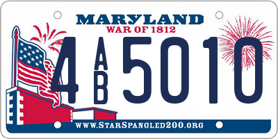 MD license plate 4AB5010
