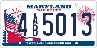 MD license plate 4AB5013