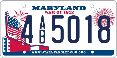 MD license plate 4AB5018