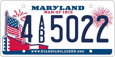 MD license plate 4AB5022