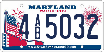MD license plate 4AB5032