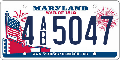MD license plate 4AB5047