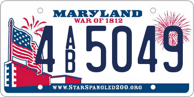 MD license plate 4AB5049