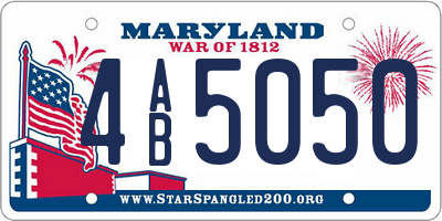 MD license plate 4AB5050