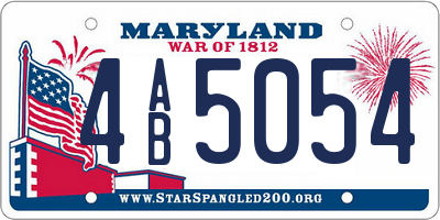 MD license plate 4AB5054