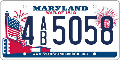 MD license plate 4AB5058
