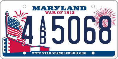 MD license plate 4AB5068
