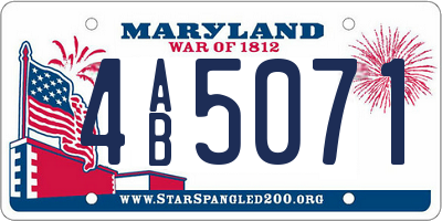 MD license plate 4AB5071