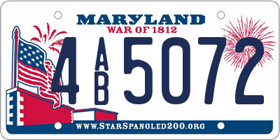 MD license plate 4AB5072