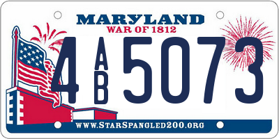 MD license plate 4AB5073