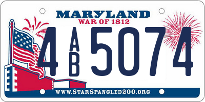 MD license plate 4AB5074