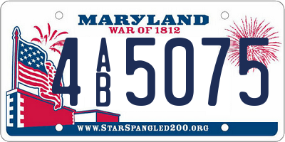 MD license plate 4AB5075