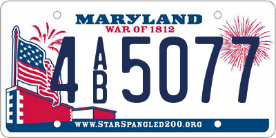 MD license plate 4AB5077