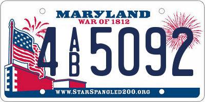 MD license plate 4AB5092