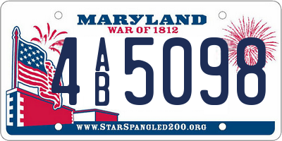 MD license plate 4AB5098