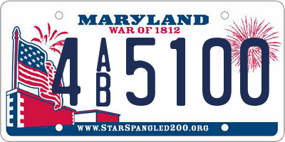 MD license plate 4AB5100