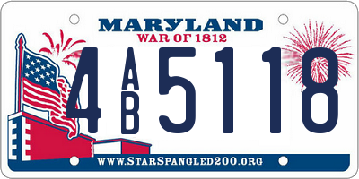 MD license plate 4AB5118