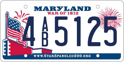 MD license plate 4AB5125