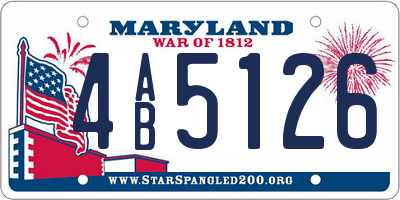 MD license plate 4AB5126