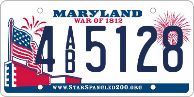 MD license plate 4AB5128