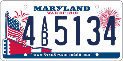MD license plate 4AB5134