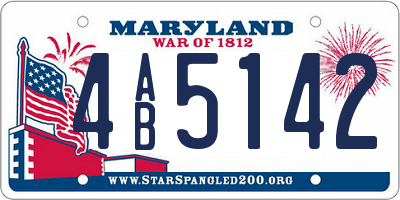 MD license plate 4AB5142