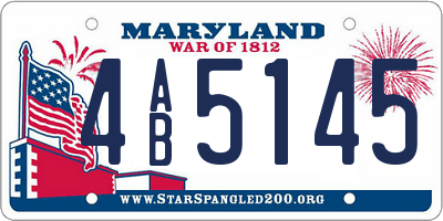 MD license plate 4AB5145