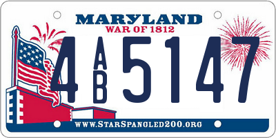 MD license plate 4AB5147