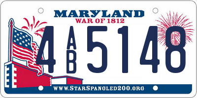 MD license plate 4AB5148