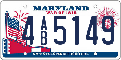 MD license plate 4AB5149