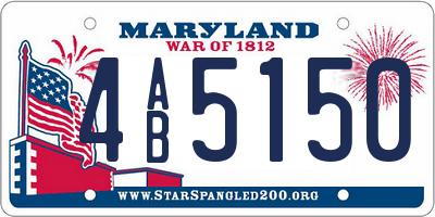MD license plate 4AB5150