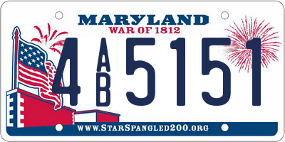 MD license plate 4AB5151