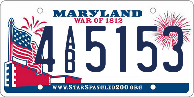 MD license plate 4AB5153