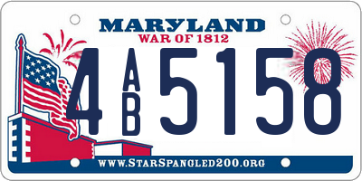 MD license plate 4AB5158