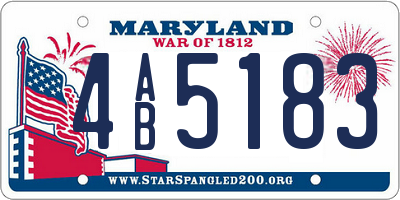MD license plate 4AB5183