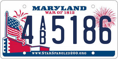 MD license plate 4AB5186