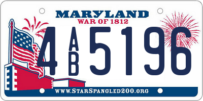 MD license plate 4AB5196