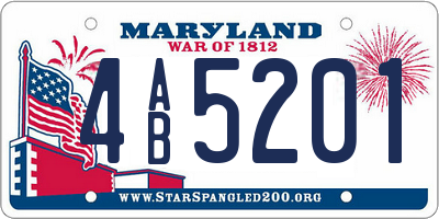 MD license plate 4AB5201