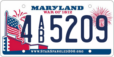 MD license plate 4AB5209