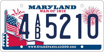 MD license plate 4AB5210