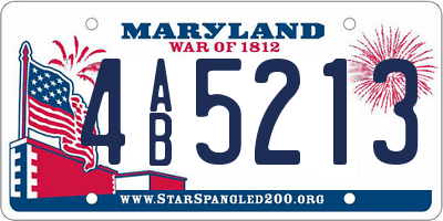 MD license plate 4AB5213