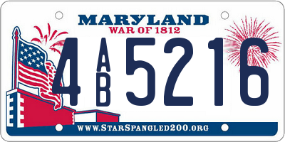 MD license plate 4AB5216
