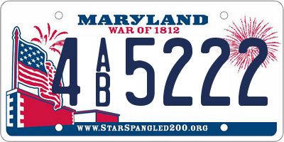 MD license plate 4AB5222