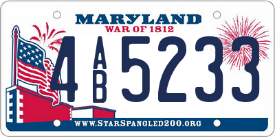 MD license plate 4AB5233