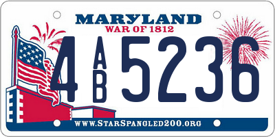 MD license plate 4AB5236