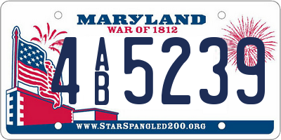 MD license plate 4AB5239