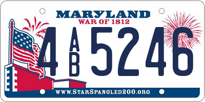 MD license plate 4AB5246