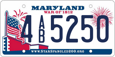 MD license plate 4AB5250