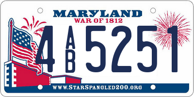 MD license plate 4AB5251