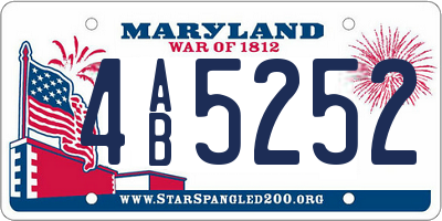 MD license plate 4AB5252